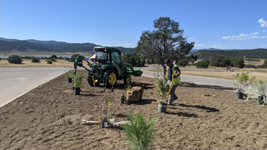 The Arkansas Valley Audubon Society donated the trees and shrubs planted in the pollinator garden. The Arkansas Valley Audubon Society donated the trees and shrubs planted in the pollinator garden.